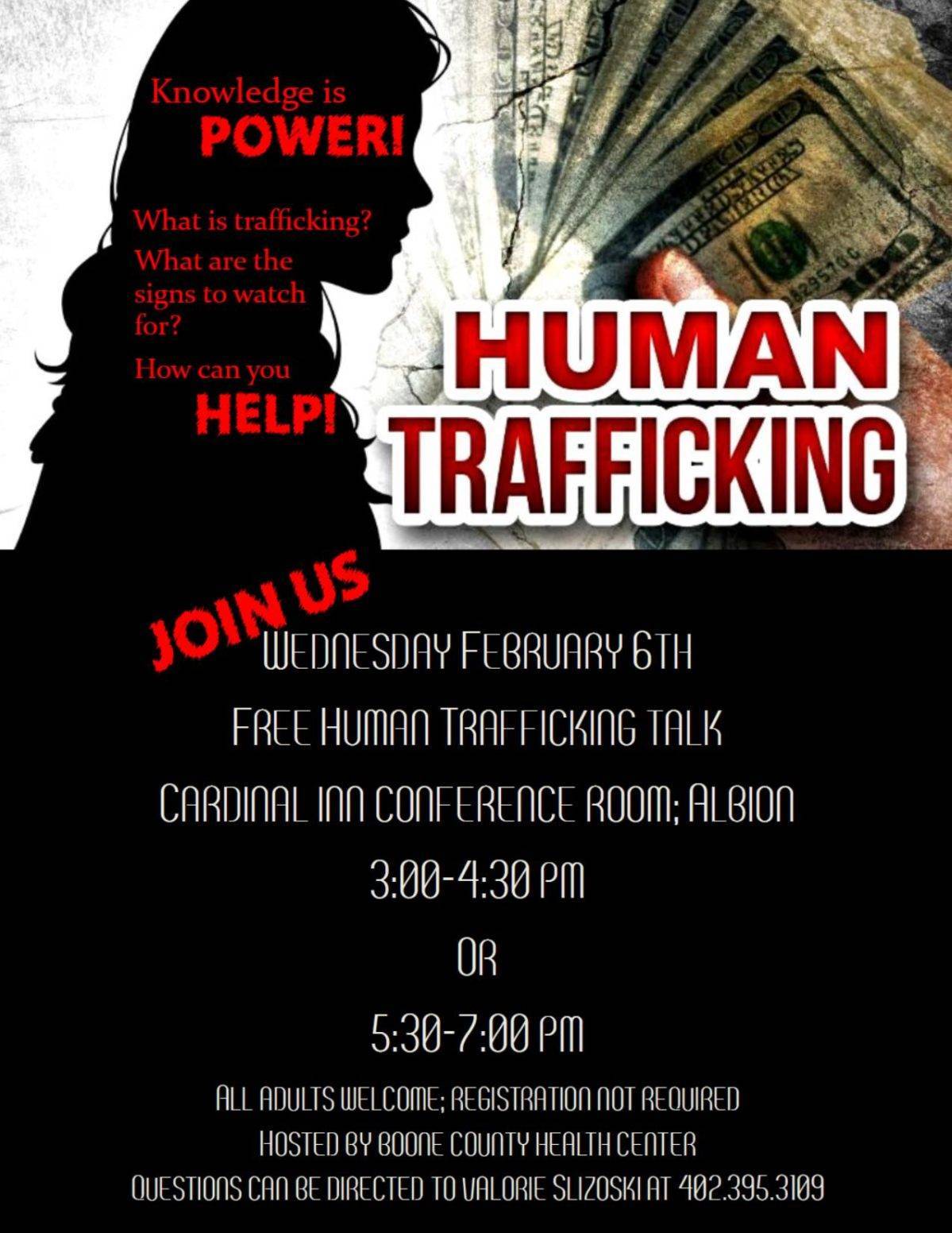Human Sex Trafficking Flyer Boone County Health Center 5759